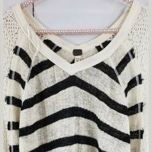 Free People We the Free Striped Pullover Sweater Oversized size medium.